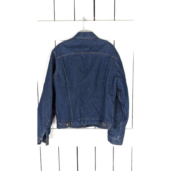Vintage Levi Straus and Co dark blue jean denim blanket lined trucker jacket 40L - Picture 6 of 6